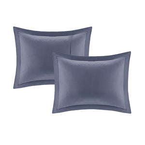 English Elm Twin XL Marsden Striped Comforter Set with Sheets - Grey & Blue Antimicrobial OEKO-TEX Bedding B03595907