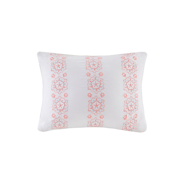 English Elm Full Loretta Boho Comforter Set with Sheets, Coral Aqua Medallion, Embroidered Shams & OEKO-TEX Safety B03595824