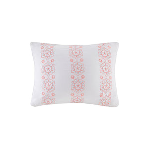 English Elm Twin XL Boho Comforter Set with Sheets - Coral Aqua Medallion, Embroidered Sham, OEKO-TEX Certified Bedding B03595823