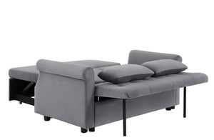 English Elm Artemax Velvet Tufted Convertible Loveseat Sleeper with Nailhead Trim for Small Spaces Gray W668100736