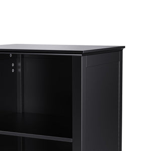 English Elm On-trend Boho Rattan Tower Cabinet 63 Inch Slim Mdf Storage for Any Room WF303856AAB