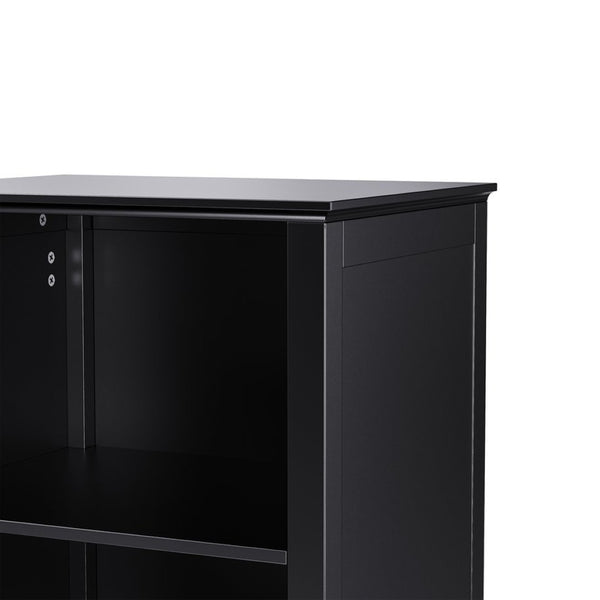 English Elm On-trend Boho Rattan Tower Cabinet 63 Inch Slim Mdf Storage for Any Room WF303856AAB