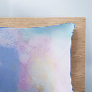 English Elm Full/Queen Watercolor Tie Dye Comforter Set with Piped Edges, Hypoallergenic Fill & Fur Pillow - OEKO-TEX Certified B03595946