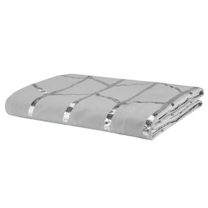 English Elm Full/Queen Raina Metallic Geometric Duvet Cover Set with Antimicrobial Protection, Shams & Pillows B03596036