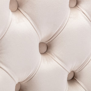 English Elm A&A Corduroy Dining Chair Set - Modern Armless Accent Side Chairs with Gold Metal Base, Tufted Beige Upholstery W114367602 W114367602