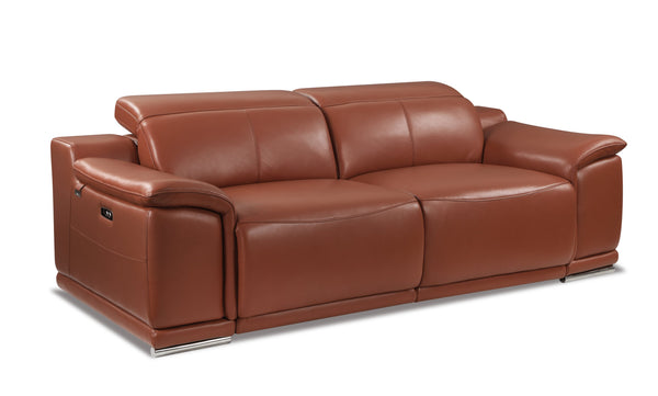 English Elm Global Genuine Italian Leather Power Reclining Sofa - Luxurious Comfort & Modern Design With Usb Charger B05777768