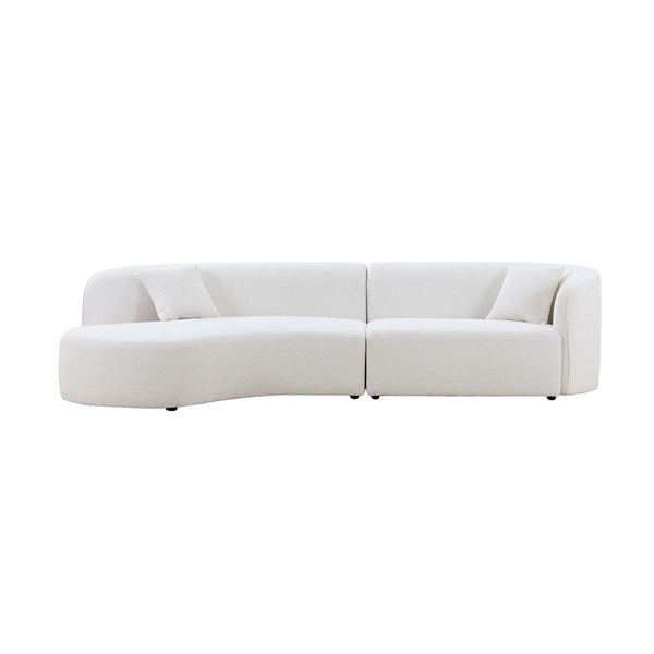 English Elm Luxury Boucle Curved Sectional Sofa with Chaise Cloud Comfort Living Room Seating W876S00101