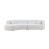 Modern Luxury Boucle Curved Sofa Set, Left Sectional, White