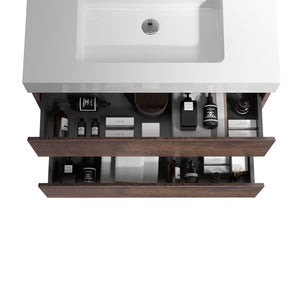 English Elm Alice 30" Floating Bathroom Vanity With Seamless White Sink, Eco-Friendly Storage & Soft-Close Drawers W1865S00017