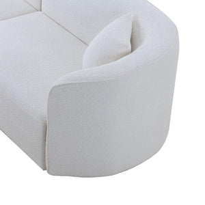 English Elm Luxury Boucle Curved Sectional Sofa with Chaise Cloud Comfort Living Room Seating W876S00101