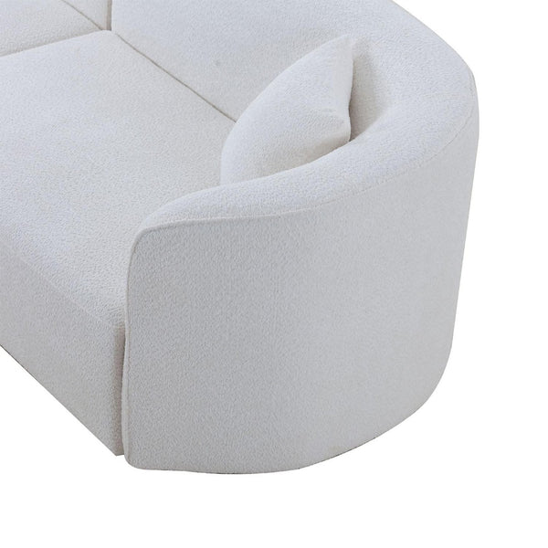 English Elm Luxury Boucle Curved Sectional Sofa with Chaise Cloud Comfort Living Room Seating W876S00101