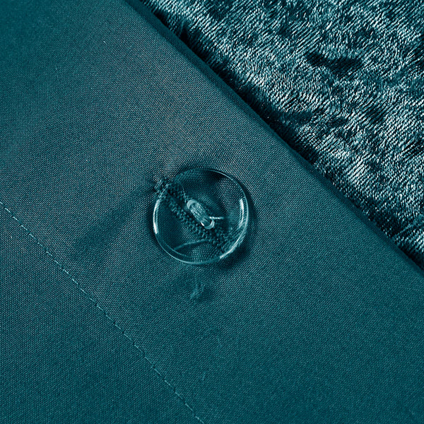 English Elm Twin/Twin Velvet Duvet Cover Set Felicia - Teal Crushed Velvet, Quilted Diamond Top, Sham & Pillow Included, Machine Washable B03596056