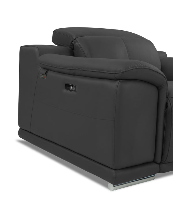 English Elm Global Italian Leather Power Reclining Loveseat - Luxurious Comfort, Usb Charging & Stylish Design B05777770