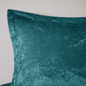 English Elm Twin/Twin Velvet Duvet Cover Set Felicia - Teal Crushed Velvet, Quilted Diamond Top, Sham & Pillow Included, Machine Washable B03596056