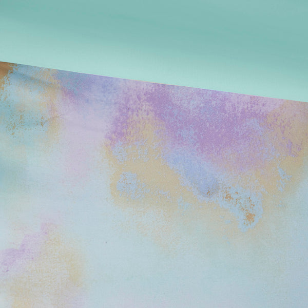 English Elm Twin/Twin Watercolor Tie Dye Duvet Cover Set with Piped Edges, Antimicrobial Microfiber & Fur Pillow B03596075