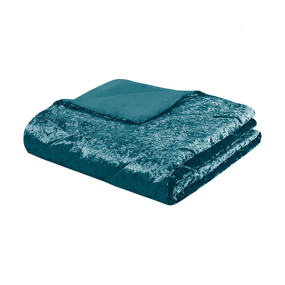 English Elm King/Cal King Velvet Duvet Cover Set Teal Quilted Diamond Velvet with Decorative Pillow, Plush Luxury B03596073
