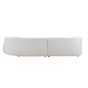 English Elm Luxury Boucle Curved Sectional Sofa with Chaise Cloud Comfort Living Room Seating W876S00101
