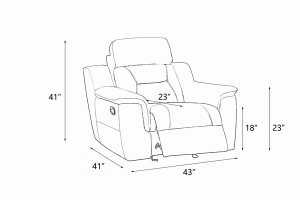 English Elm Global Reclining Modern Beige Leather Air Chair with Lumbar Support, Stainless Steel Base, Plush Comfort B05777739