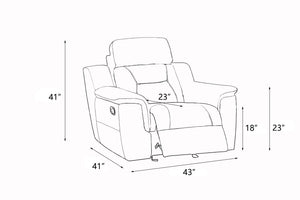 English Elm Global Reclining Modern Leather Air Upholstered Chair with Lumbar Support, Stainless Steel Base Comfort Experience Gray B05777741