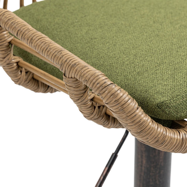 English Elm Modern Swivel Bar Stools Set of 2 Adjustable Counter Height Chairs with Linen Seat Vintage Gold Frame Green W39594822