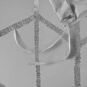 English Elm Full/Queen Raina Metallic Geometric Duvet Cover Set with Antimicrobial Protection, Shams & Pillows B03596036