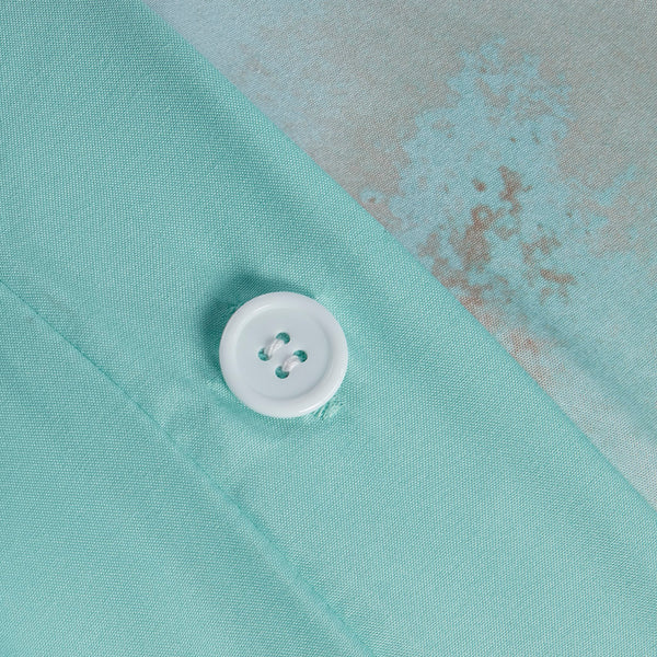 English Elm Twin/Twin Watercolor Tie Dye Duvet Cover Set with Piped Edges, Antimicrobial Microfiber & Fur Pillow B03596075