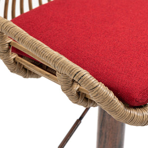 English Elm Modern Swivel Bar Stools Set of 2 Adjustable Counter Height Chairs with Linen Seat Vintage Gold Frame Red W39594820