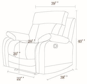 English Elm Global Microfiber Reclining Chair - Elegant Transitional Design For Comfort & Durability In Any Room B05777757