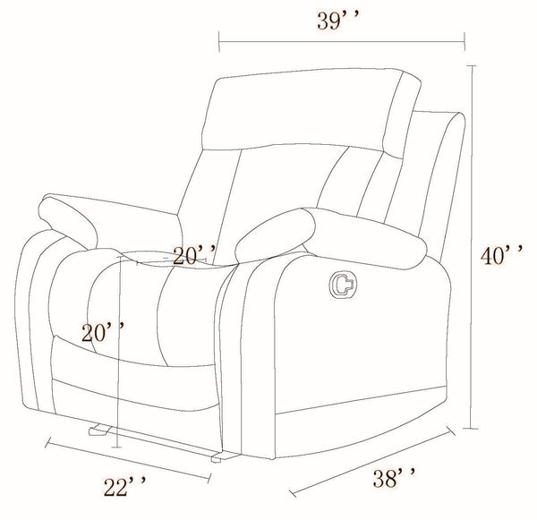 English Elm Global Microfiber Reclining Chair - Elegant Transitional Design For Comfort & Durability In Any Room B05777757