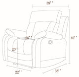 English Elm Reclining Transitional Microfiber Fabric Chair