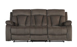 English Elm Reclining Transitional Microfiber Fabric Sofa