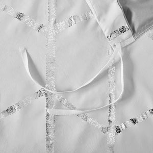 English Elm Twin/Twin Metallic Raina Duvet Cover Set with Geometric Silver Print, Embroidered Pillows, Antimicrobial Protection B03596035