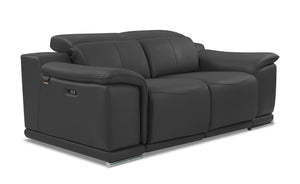 English Elm Global Italian Leather Power Reclining Loveseat - Luxurious Comfort, Usb Charging & Stylish Design B05777770