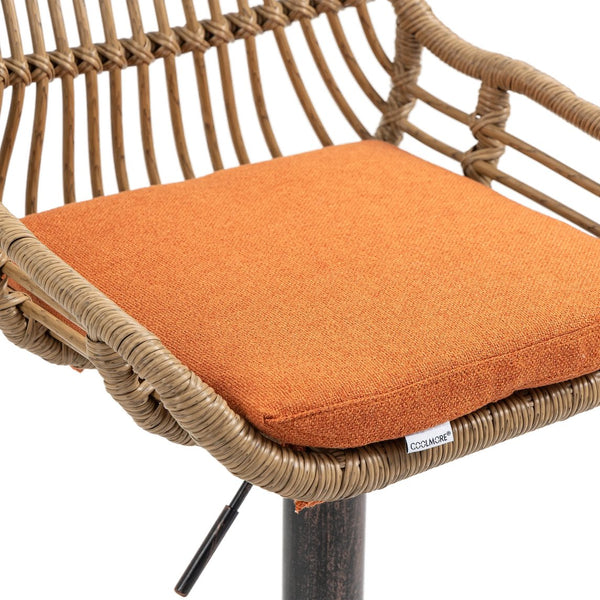 English Elm Modern Swivel Bar Stools Set of 2 Adjustable Counter Height Chairs with Linen Seat Vintage Gold Frame Orange W39594824