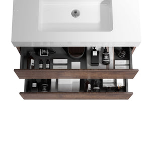 English Elm Alice 24" Floating Bathroom Vanity With Large Storage & Glossy White Sink - Modern Eco-Friendly Design W1865S00016