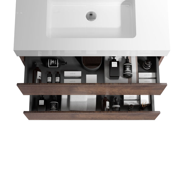 English Elm Alice 24" Floating Bathroom Vanity With Large Storage & Glossy White Sink - Modern Eco-Friendly Design W1865S00016