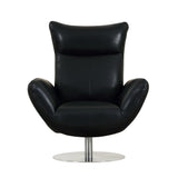 English Elm 22" Modern Genuine Italian Leather Lounge Chair