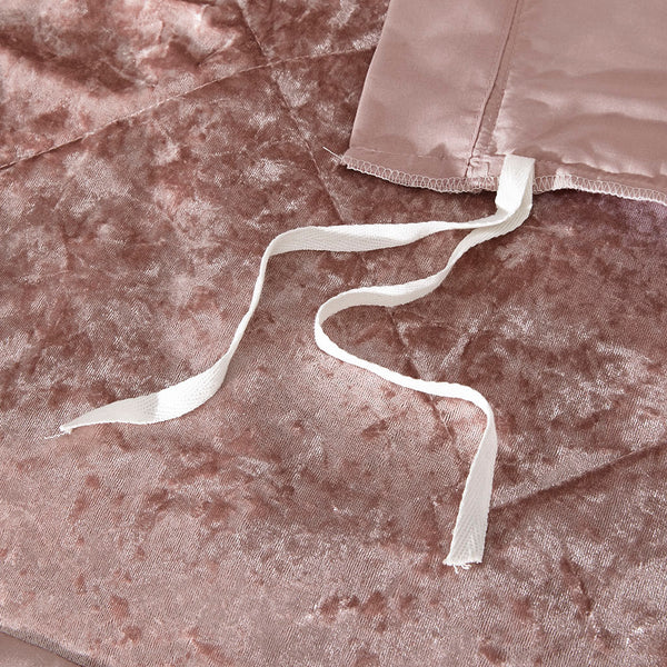 English Elm King/Cal Velvet Duvet Cover Set with Quilted Diamond Texture, Decorative Pillow, Soft Luxe Feel Blush 15.75 L x 12.6 W x 7.87 H B03596070