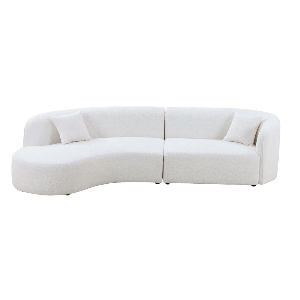 English Elm Luxury Boucle Curved Sectional Sofa with Chaise Cloud Comfort Living Room Seating W876S00101