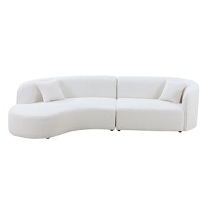English Elm Luxury Boucle Curved Sectional Sofa with Chaise Cloud Comfort Living Room Seating W876S00101