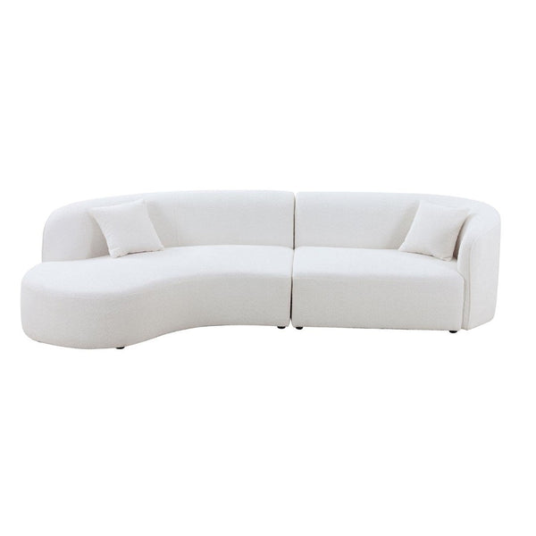 English Elm Luxury Boucle Curved Sectional Sofa with Chaise Cloud Comfort Living Room Seating W876S00101