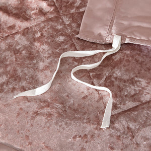 English Elm Twin/Twin Luxurious Felicia Crushed Velvet Duvet Cover Set with Quilted Diamond Top, Sham & Pillow B03596046