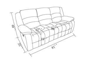 English Elm Global Top Grain Italian Leather Power Reclining Loveseat with USB Charger, Chrome Legs, High-Density Foam Cushioning Beige B05777777