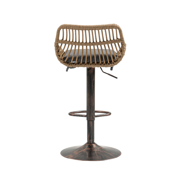 English Elm Modern Swivel Bar Stools Set of 2 Adjustable Counter Height Chairs with Linen Seat Vintage Gold Frame Gray W39594823