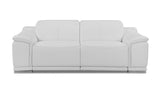 Italian Leather Power Reclining Sofa, Solid Wood Frame, USB Charger | Top Grain Leather, Chrome Legs | 87