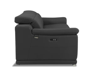 English Elm Global Ultimate Comfort Genuine Italian Leather Power Reclining Sofa With Usb Charger & Modern Design B05777771