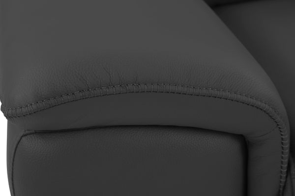 English Elm Global United Reclining Transitional Microfiber Sofa with Lumbar Support, Stainless Steel Base, Padded Comfort Dark Gray B05777769