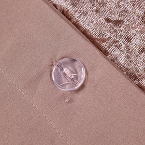 English Elm Full/Queen Velvet Duvet Cover Set Felicia – Crushed Velvet Blush with Quilted Diamond Top, Shams & Pillow, Machine Washable B03596047