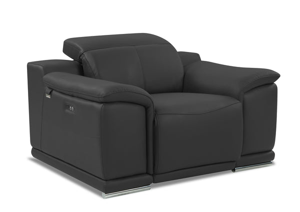 English Elm Global United Reclining Transitional Microfiber Sofa with Lumbar Support, Stainless Steel Base, Padded Comfort Dark Gray B05777769