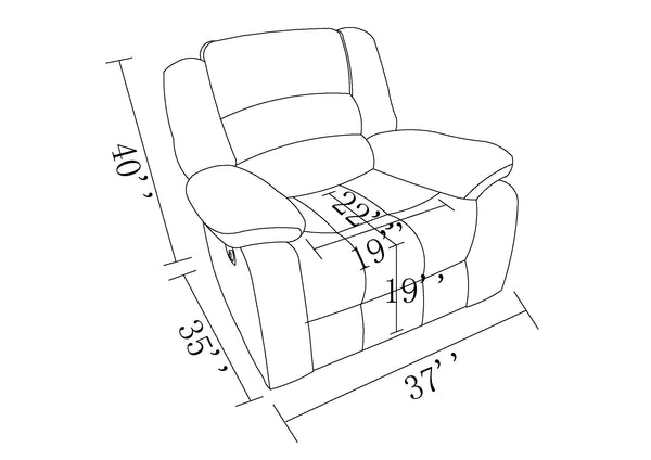 English Elm Global Transitional Microfiber Recliner Chair Beige with Lumbar Support, Stainless Steel Base, Plush Foam Comfort (48x40x42) B05777775